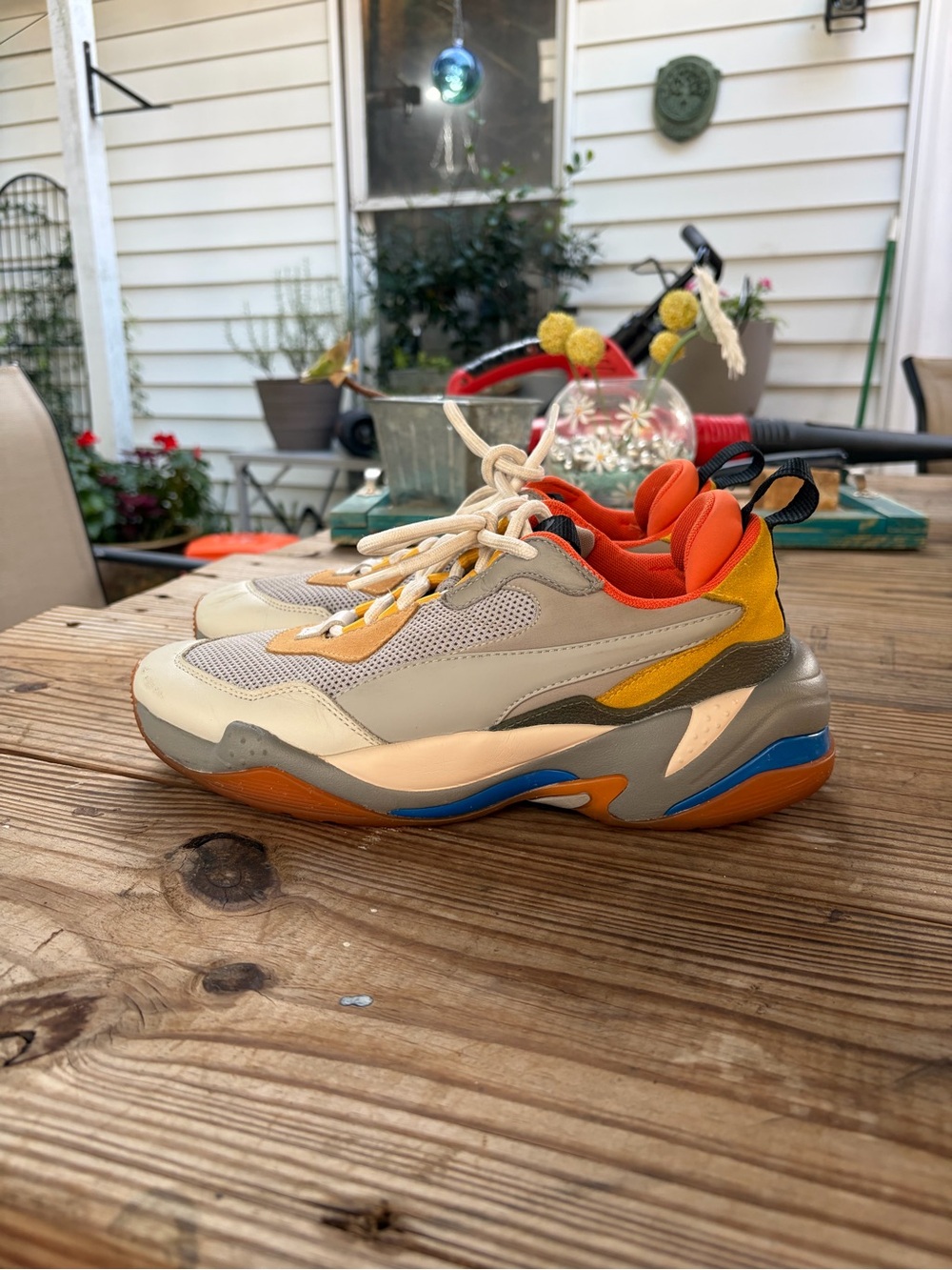 Puma Thunder Spectra Women’s 8.5 EU 39 Gray Orange Yellow Blue Chunky Sneakers 🔥